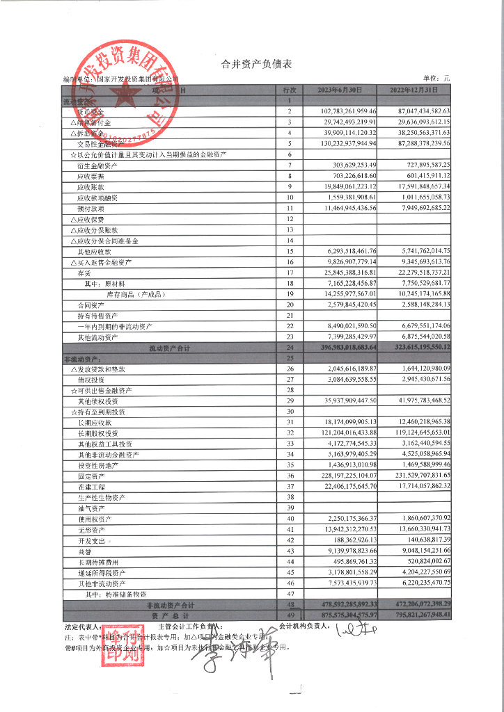 国家开发投资集团有限公司2023年半年度财务报告