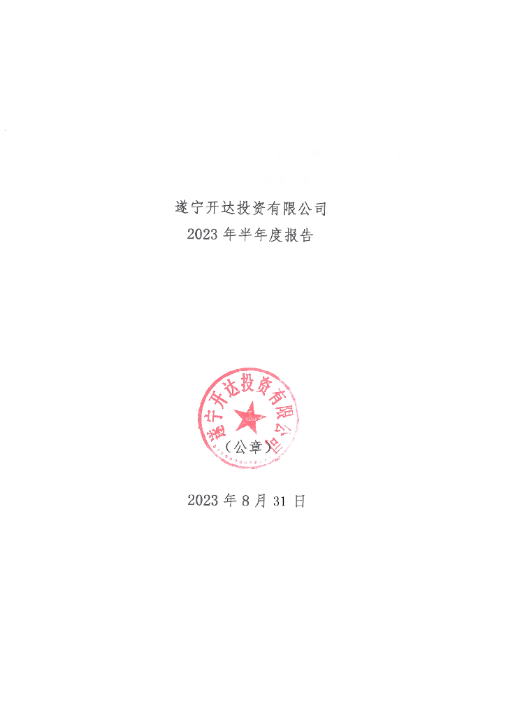 遂宁开达投资有限公司2023年半年度报告