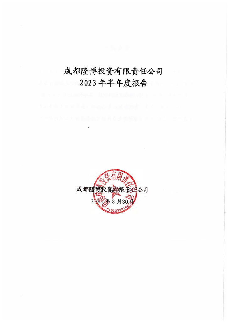 成都隆博投资有限责任公司2023年半年度报告