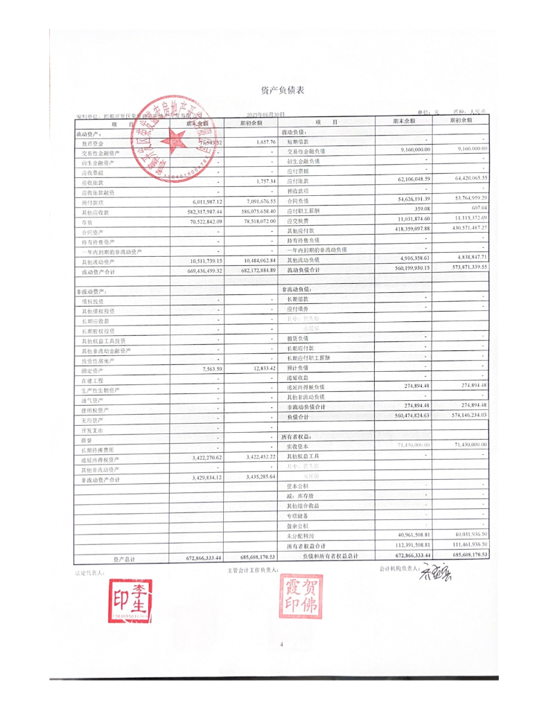邯郸开发区荣发盛宏房地产开发有限公司2023年半年度财务报表