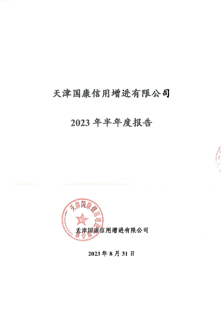 天津国康信用增进有限公司2023年半年度报告