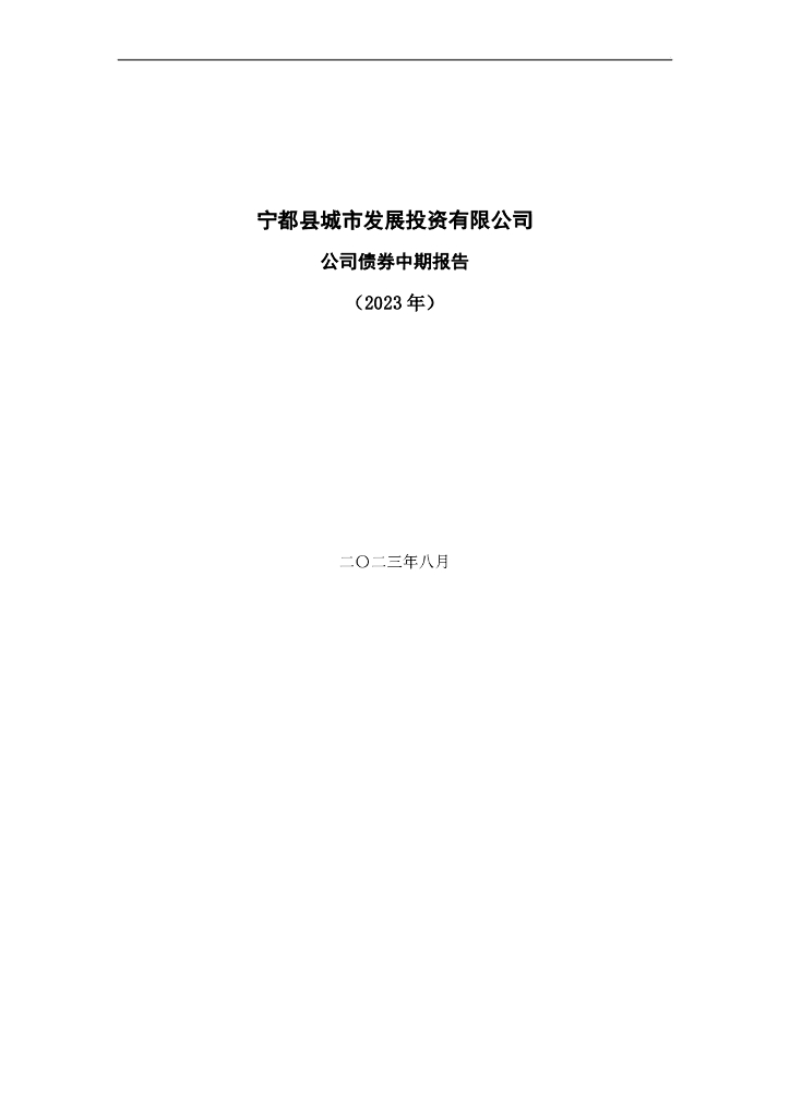 宁都县城市发展投资有限公司公司债券中期报告(2023年)