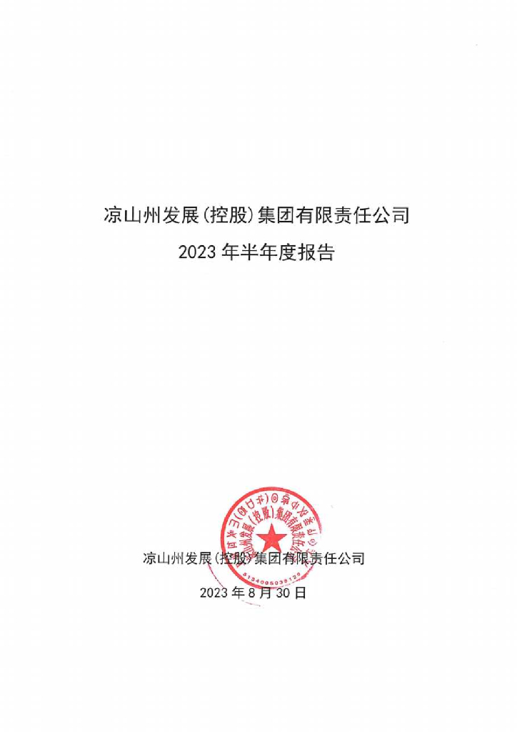 凉山州发展(控股)集团有限责任公司2023年半年度报告