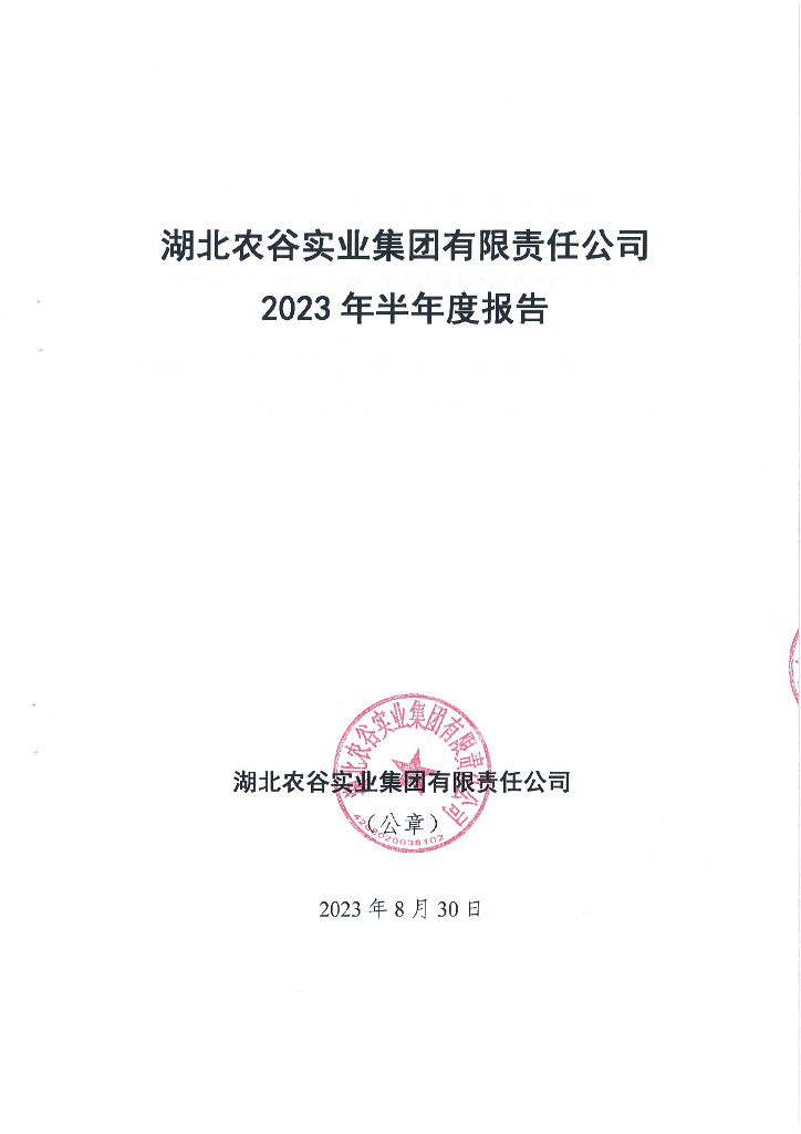 湖北农谷实业集团有限责任公司2023年半年度报告