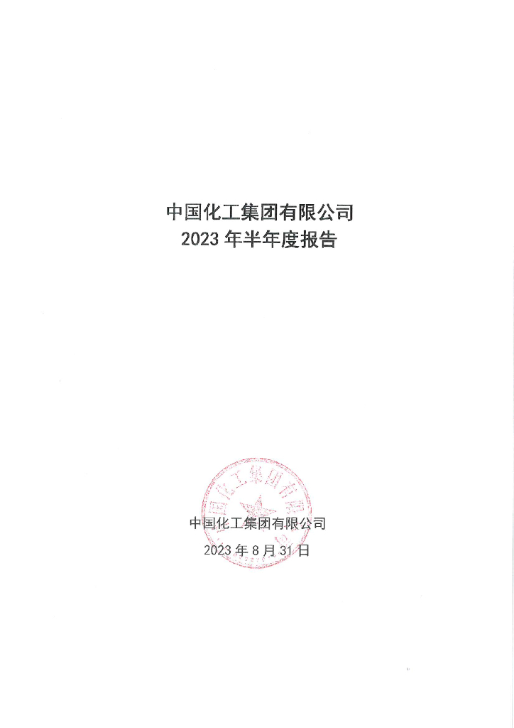 中国化工集团有限公司2023年半年度报告