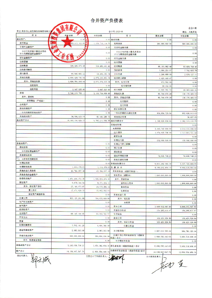 桐乡市工业发展投资集团有限公司2023年半年度财务报表及附注