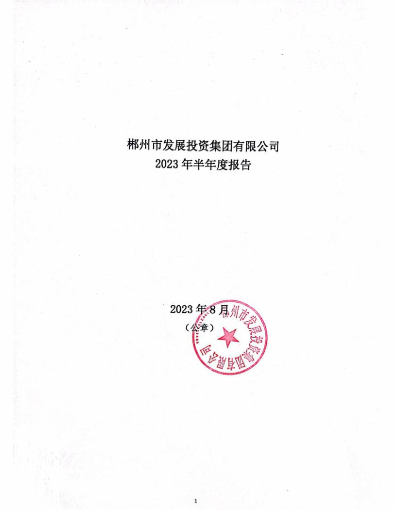 郴州市发展投资集团有限公司2023年半年度报告