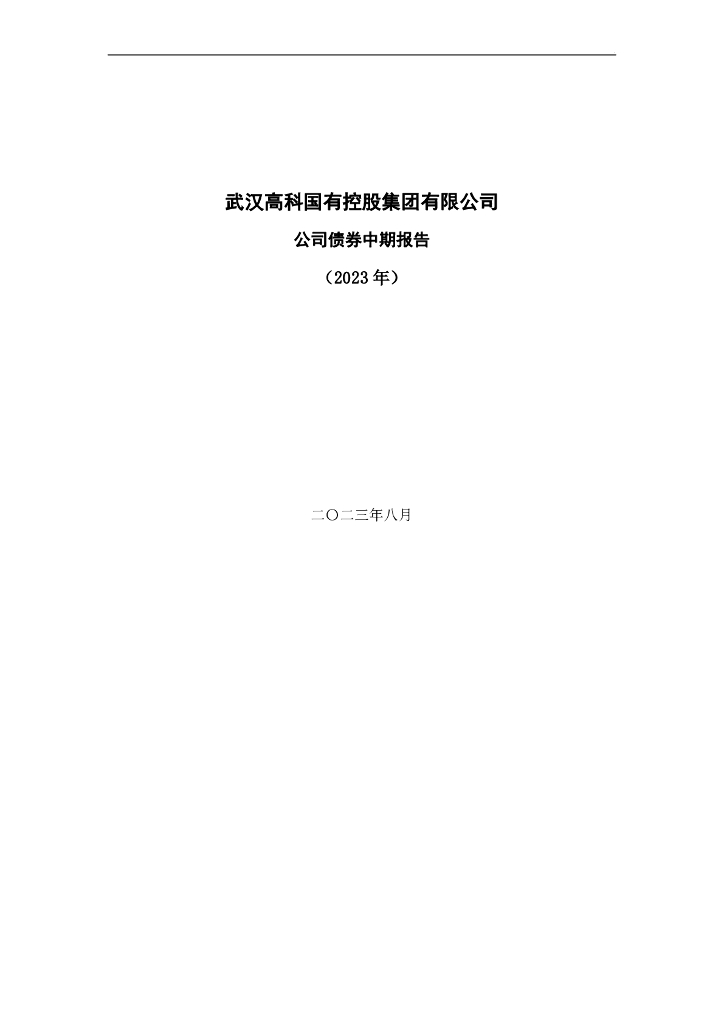 武汉高科国有控股集团有限公司公司债券2023年半年度财务报表及附注