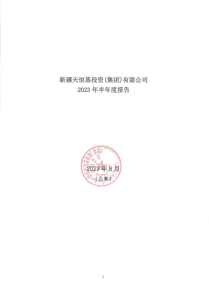 新疆天恒基投资(集团)有限公司2023年半年度报告
