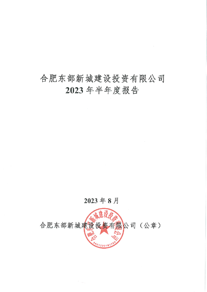 合肥东部新城建设投资有限公司2023年半年度报告