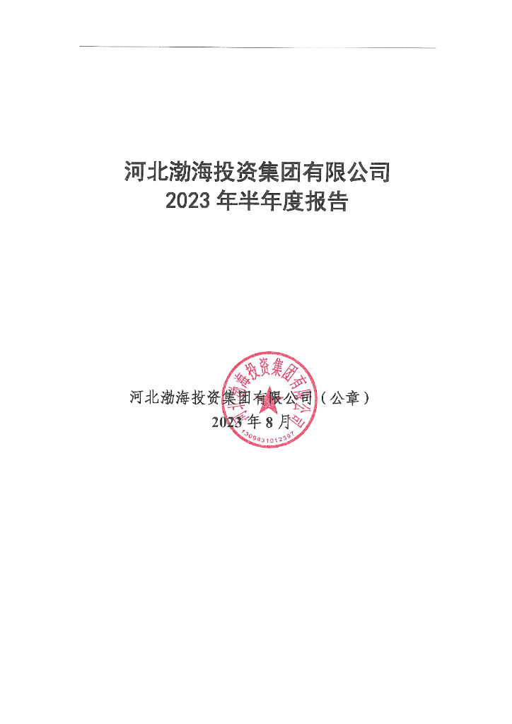 河北渤海投资集团有限公司2023年半年度报告