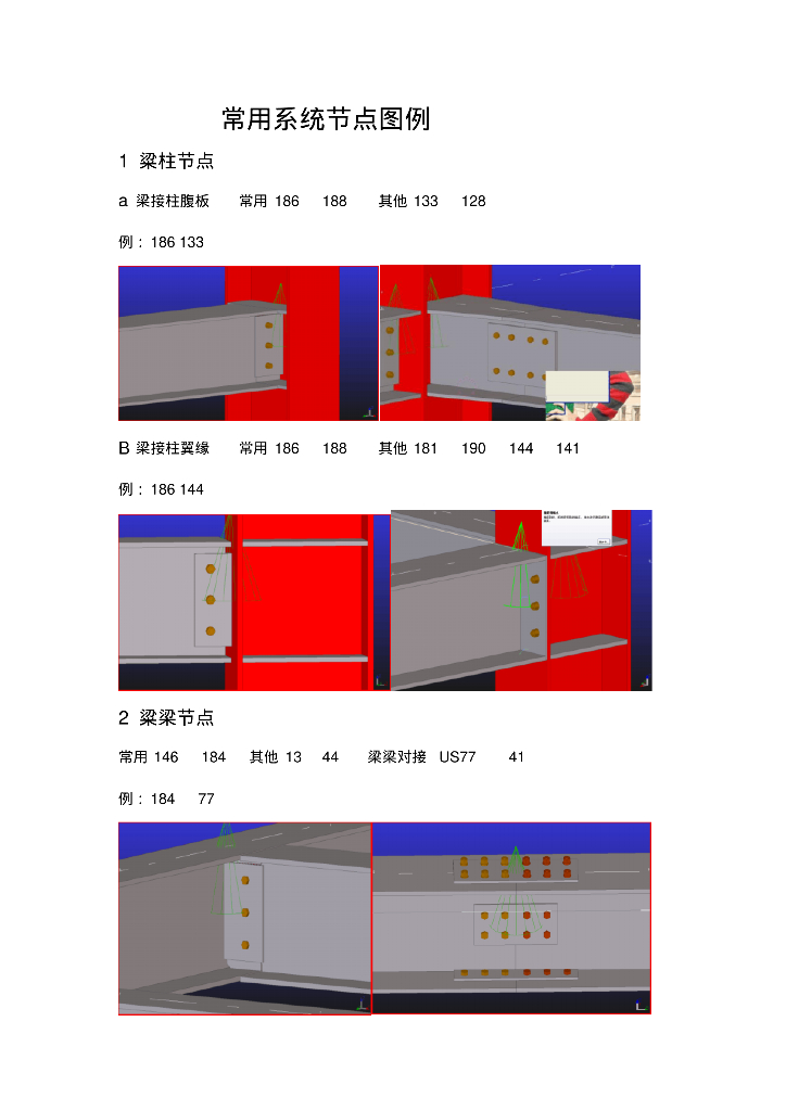 tekla常用系统节点图例