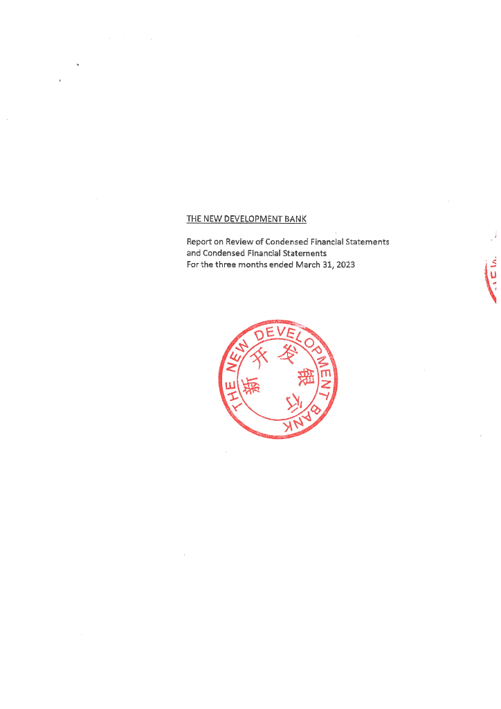 新开发银行2023年度一季度报表(中英文)