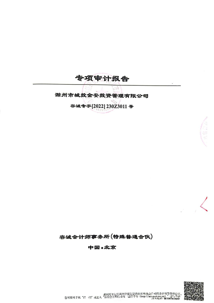 滁州市蔚然投资发展有限公司2019-2021年度经审计的合并及母公司财务报告