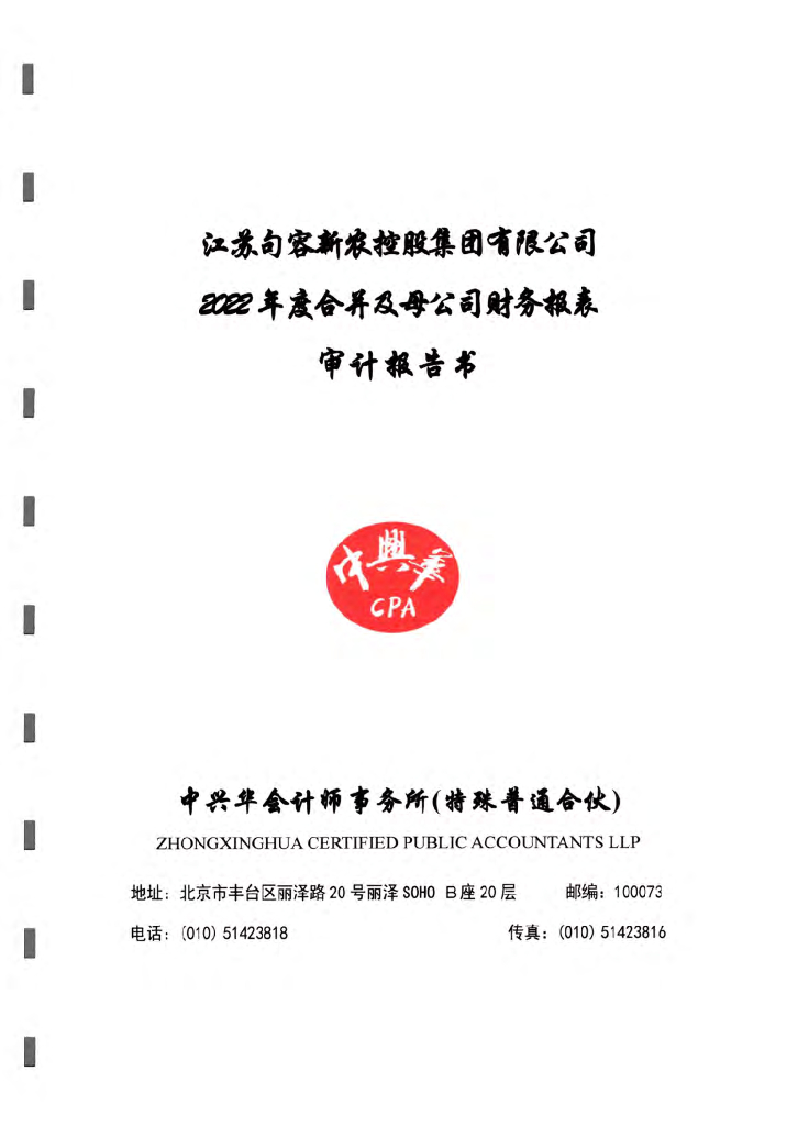 江苏句容新农控股集团有限公司2022年审计报告