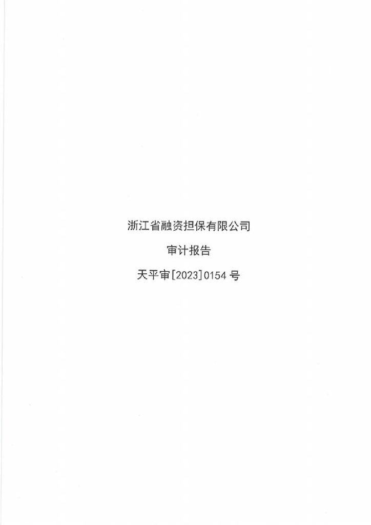 浙江省融资担保有限公司2022年度审计报告