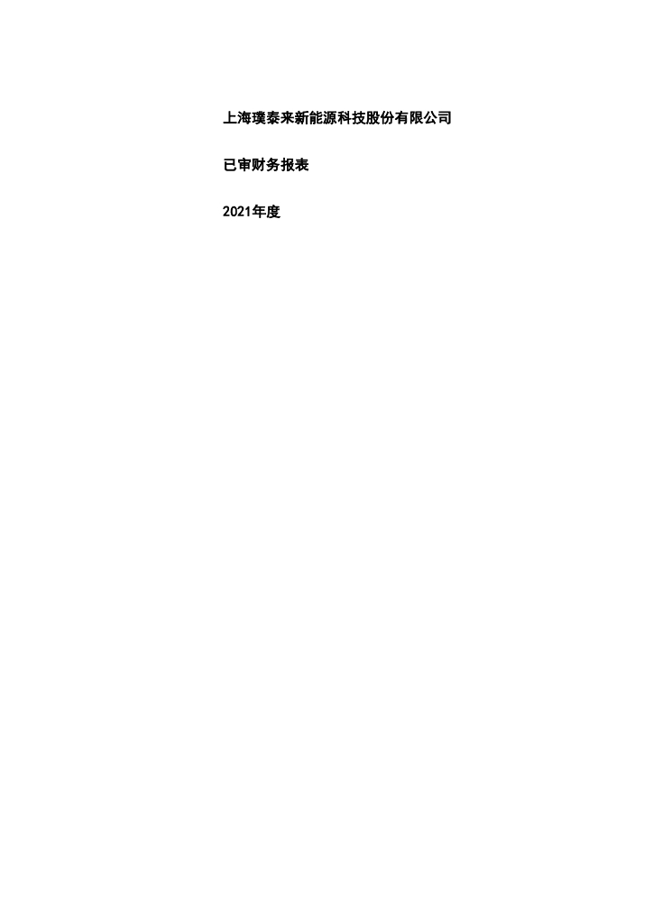 上海璞泰来新能源科技股份有限公司2021年度经审计的合并及母公司财务报告