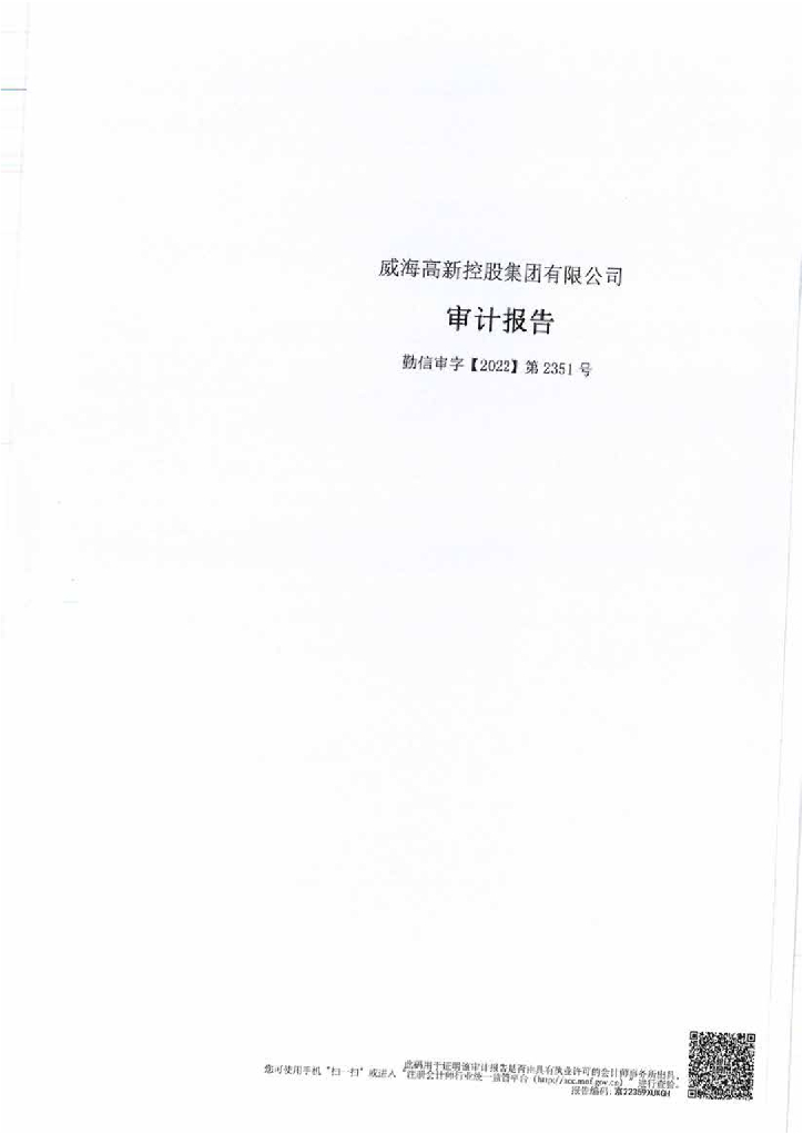 威海高新控股集团有限公司2019-2021年审计报告