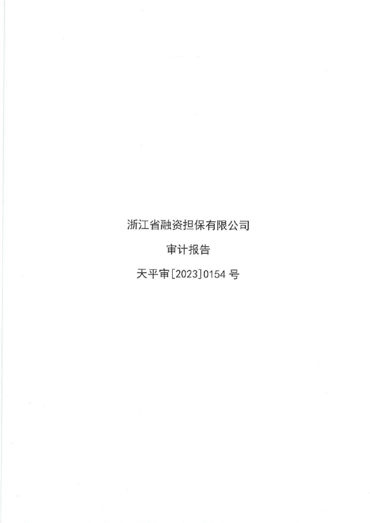 浙江省融资担保有限公司2022年度审计报告