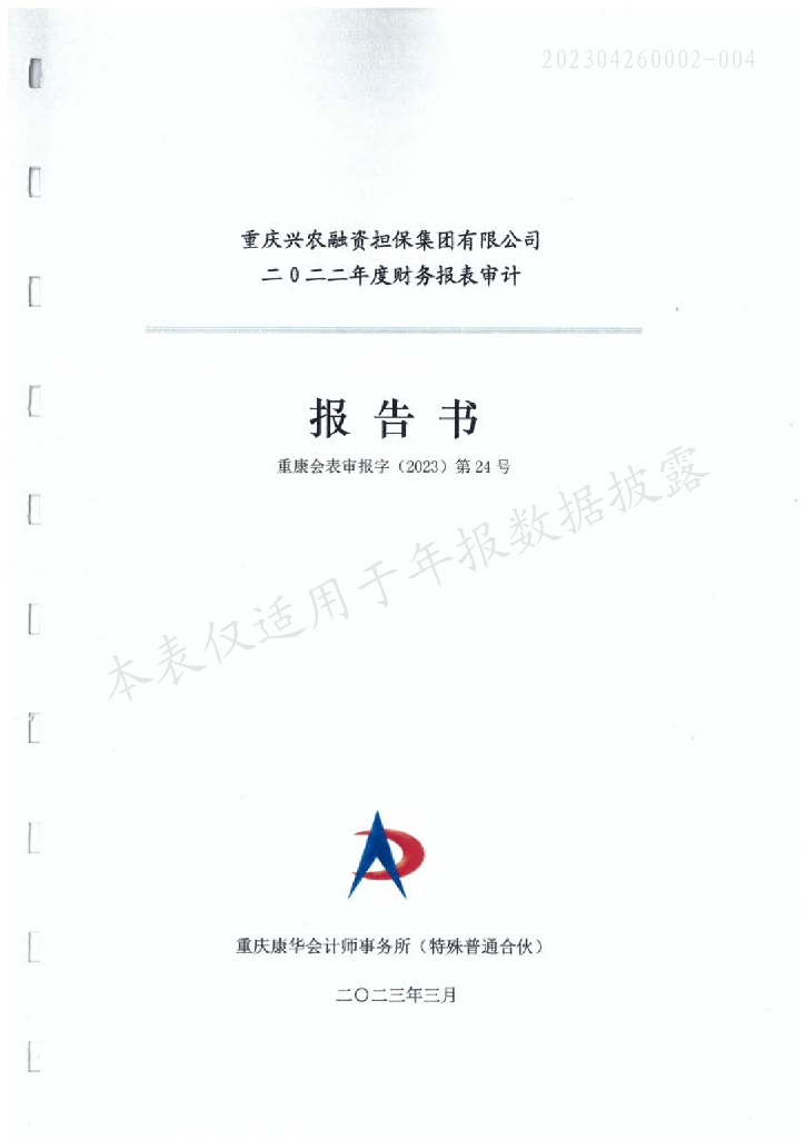 重庆兴农融资担保集团有限公司2022年审计报告