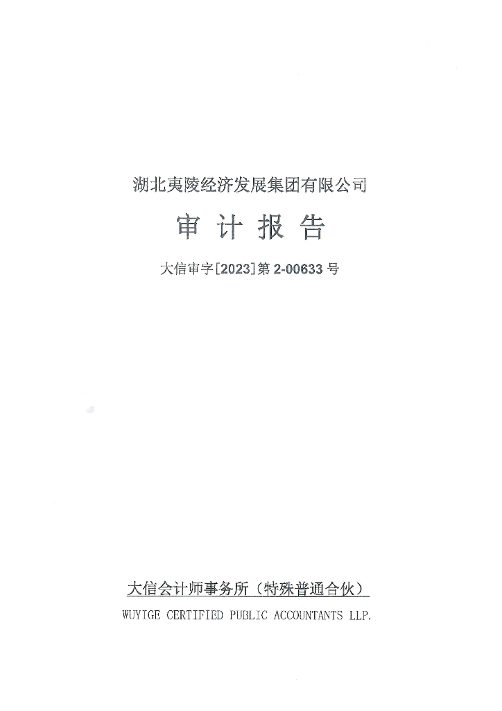湖北夷陵经济发展集团有限公司2022年度财务报告及附注