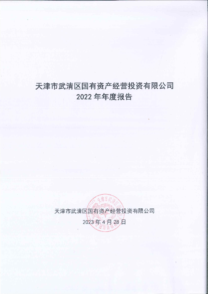 天津市武清区国有资产经营投资有限公司2022年年度报告