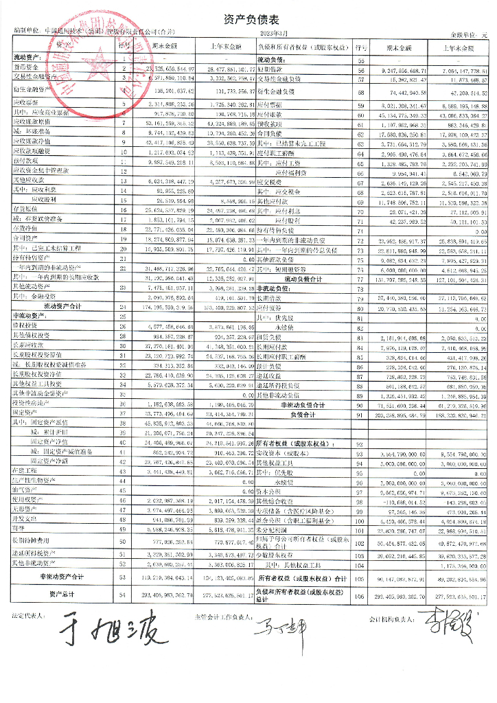 中国通用技术(集团)控股有限责任公司2023年一季度财务报表