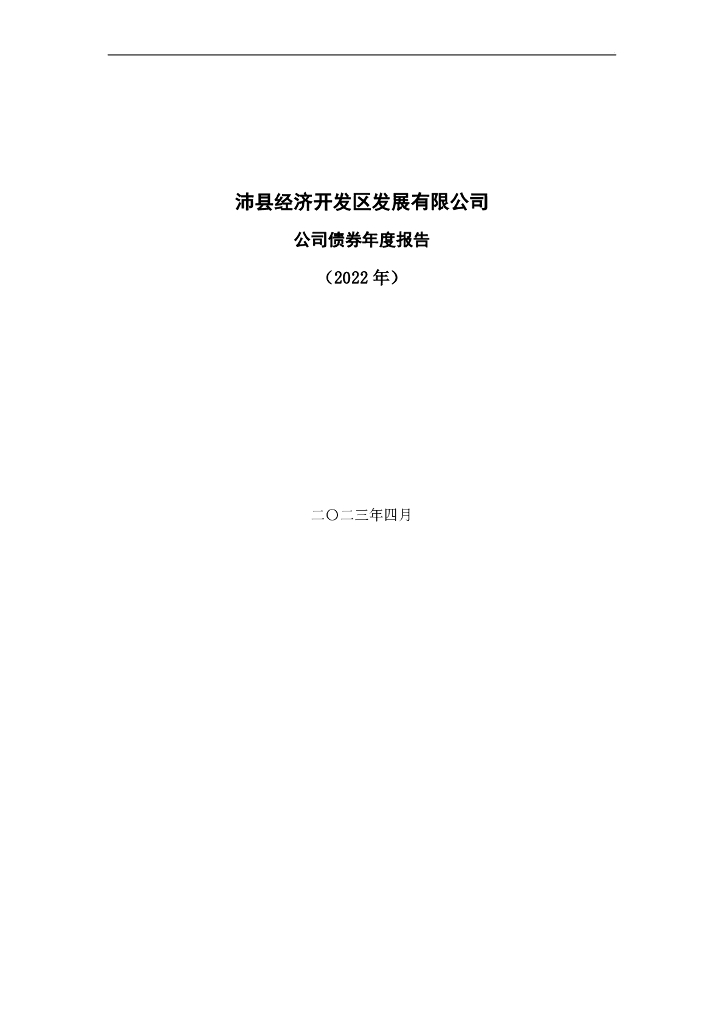 沛县经济开发区发展有限公司公司债券年度报告(2022年)