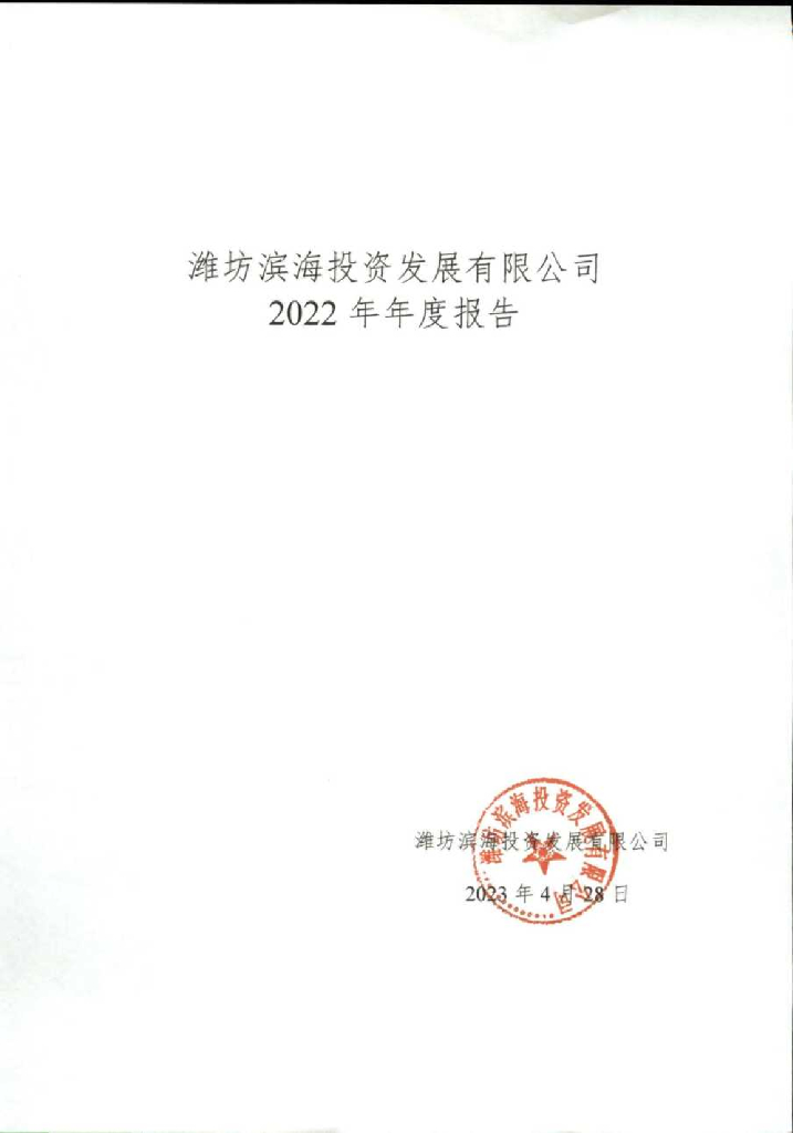 潍坊滨海投资发展有限公司2022年年度报告