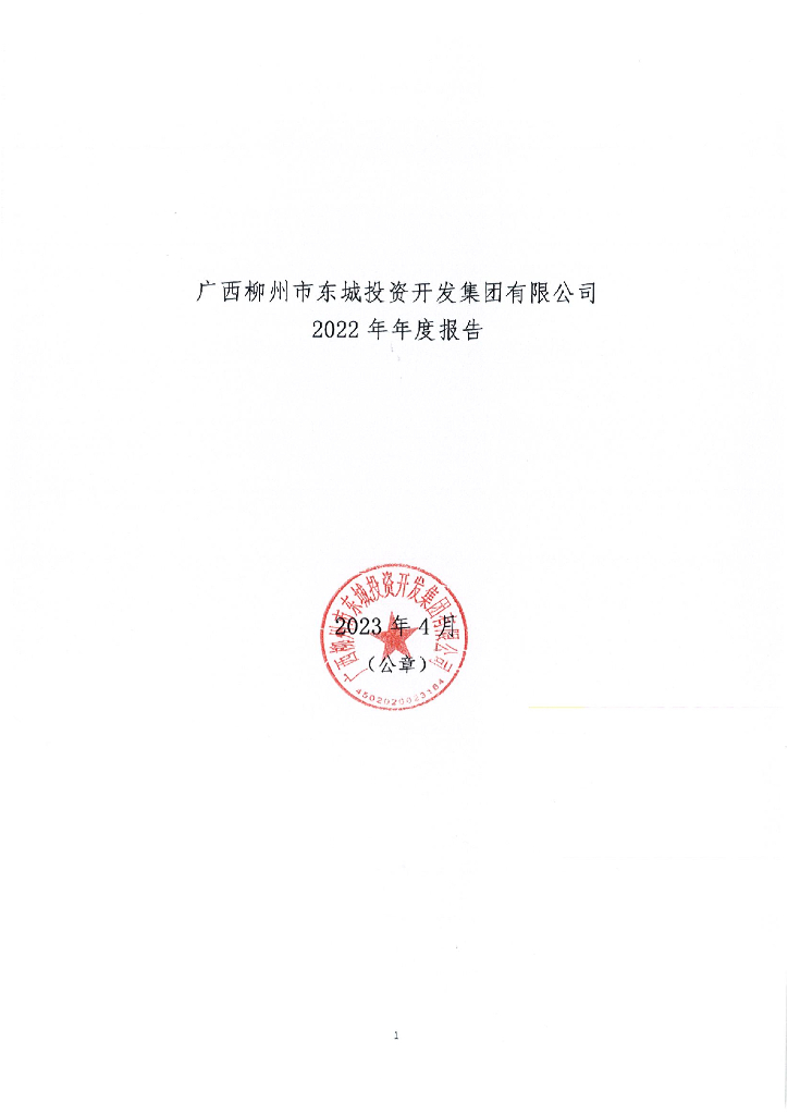 广西柳州市东城投资开发集团有限公司2022年年度报告