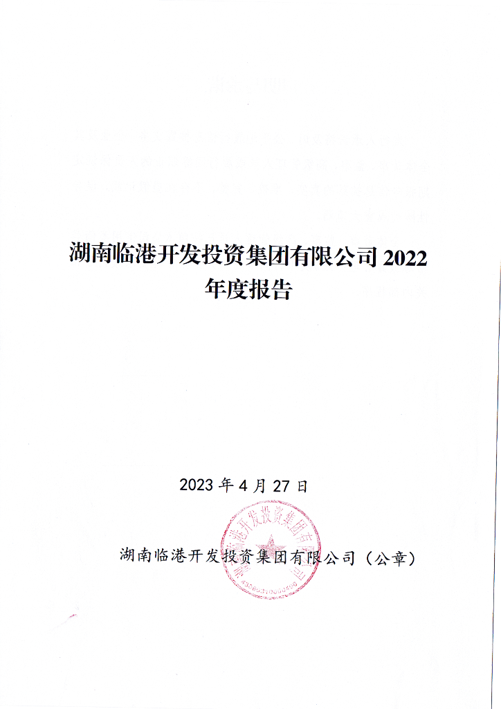湖南临港开发投资集团有限公司2022年度报告