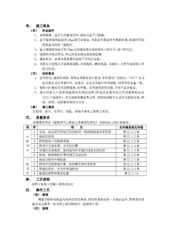开关插座安装工程