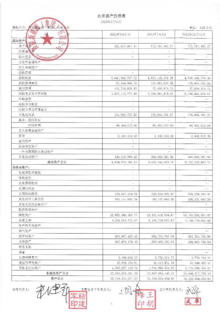 鲁能新<em>能源</em>(集团)有限公司2023年一季度财务报表 海报