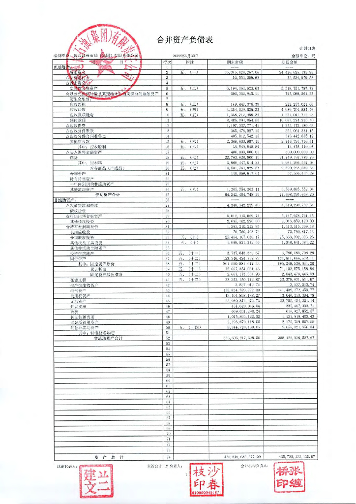 陕西延长<em>石油</em>(集团)有限责任公司2022年半年度财务报表及附注