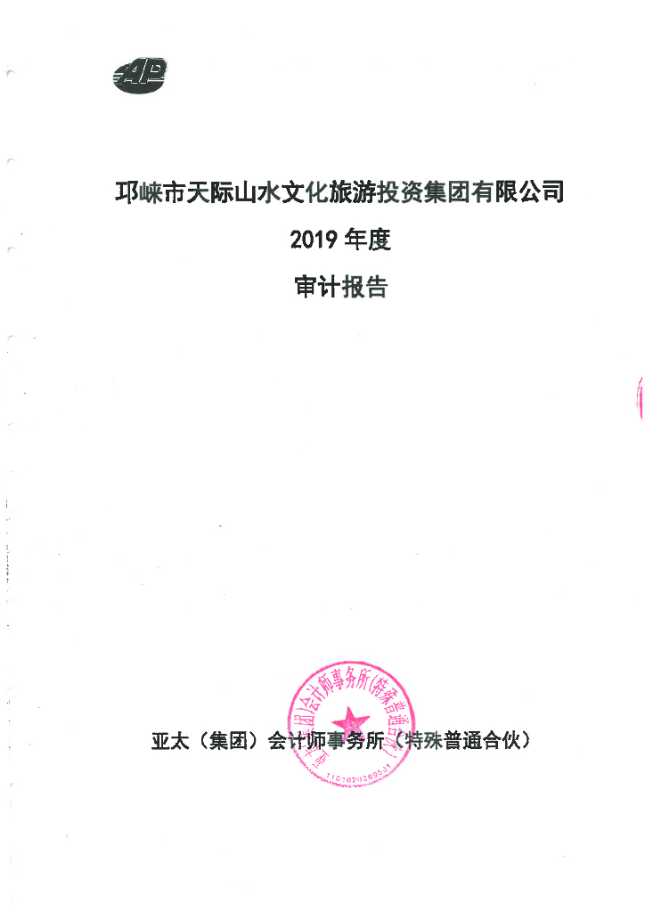 邛崃市天际山水文化<em>旅游</em>投资集团有限公司2019年审计报告