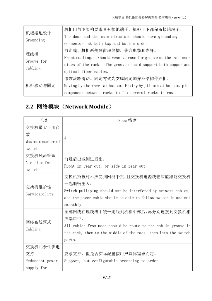 ODCC：整机柜服务器解决方案技术规范Version 1.0_第6页