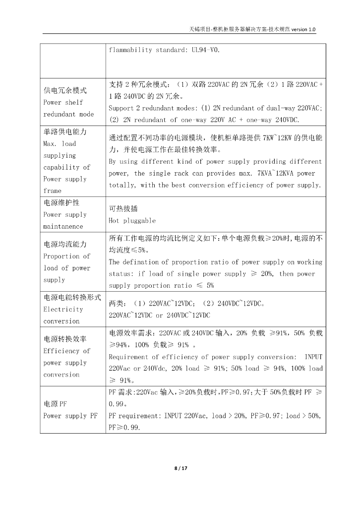ODCC：整机柜服务器解决方案技术规范Version 1.0_第8页