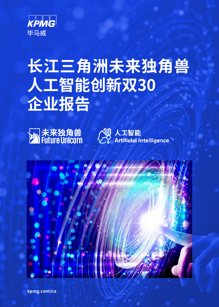 毕马威：2023长江三角洲未来独角兽人工智能创新双30企业报告