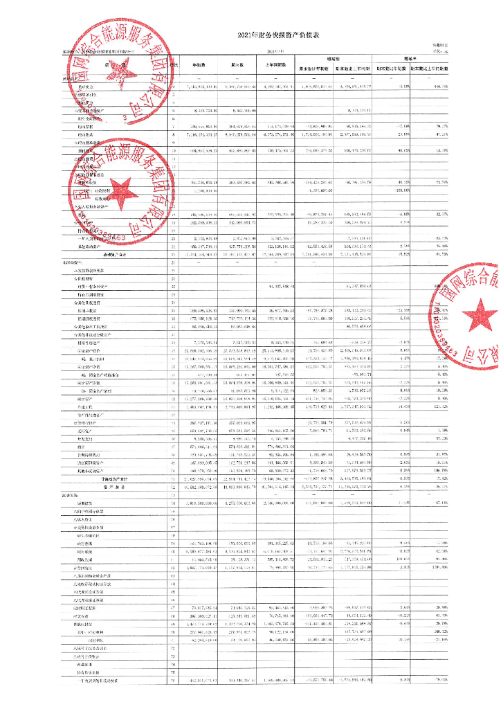 国网综合<em>能源</em>服务集团有限公司2021年一季度财务报表 海报