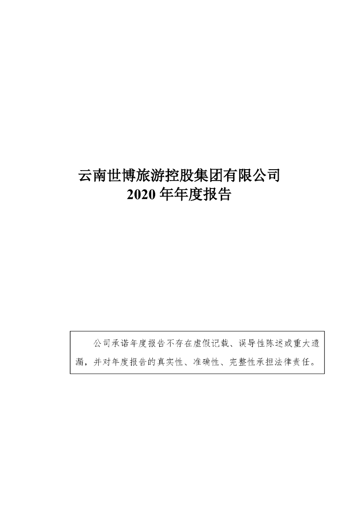 云南世博<em>旅游</em>控股集团有限公司2020年年度报告