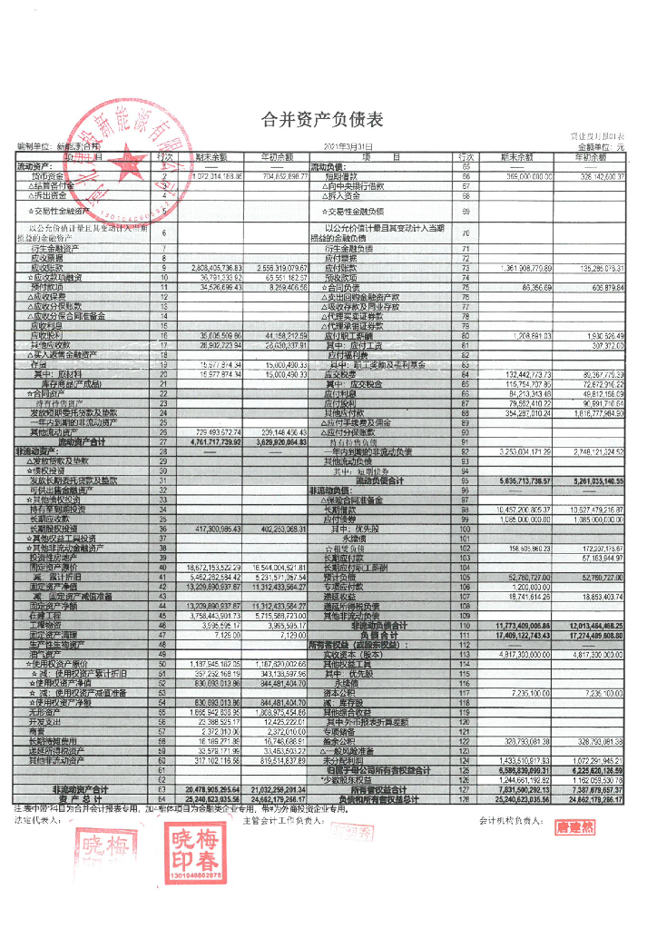 河北建投新<em>能源</em>有限公司2021年一季度财务报表 海报