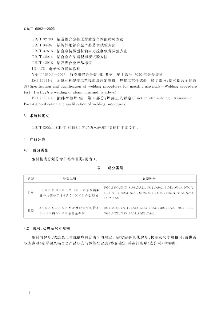 GB/T 6892-2023 一般工业用铝及铝合金挤压型材_国家标准 - 电子标准网