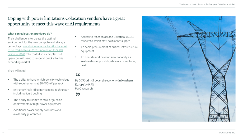 世邦魏理仕：2023人工智能热潮对欧洲数据中心市场的影响分析报告（英文版）_第6页