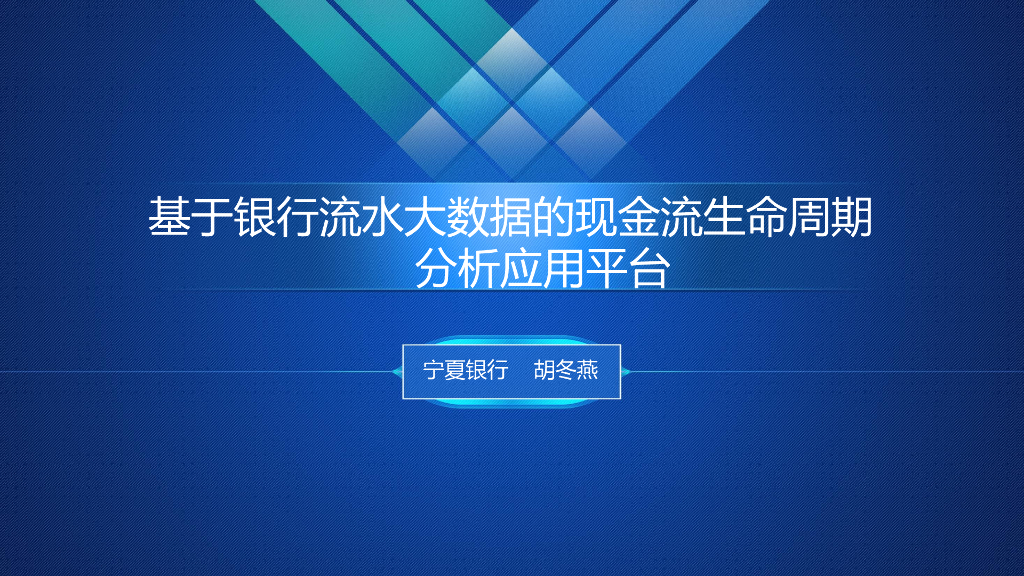 宁夏银行（胡冬燕）：基于银行流水大数据的现金流全生命周期分析应用平台