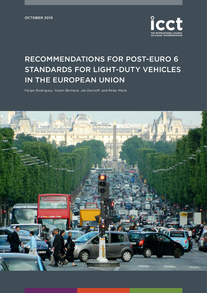 国际清洁交通委员会：Recommendations For Post-Euro 6 Standards For Light-Duty Vehicles In The European Union