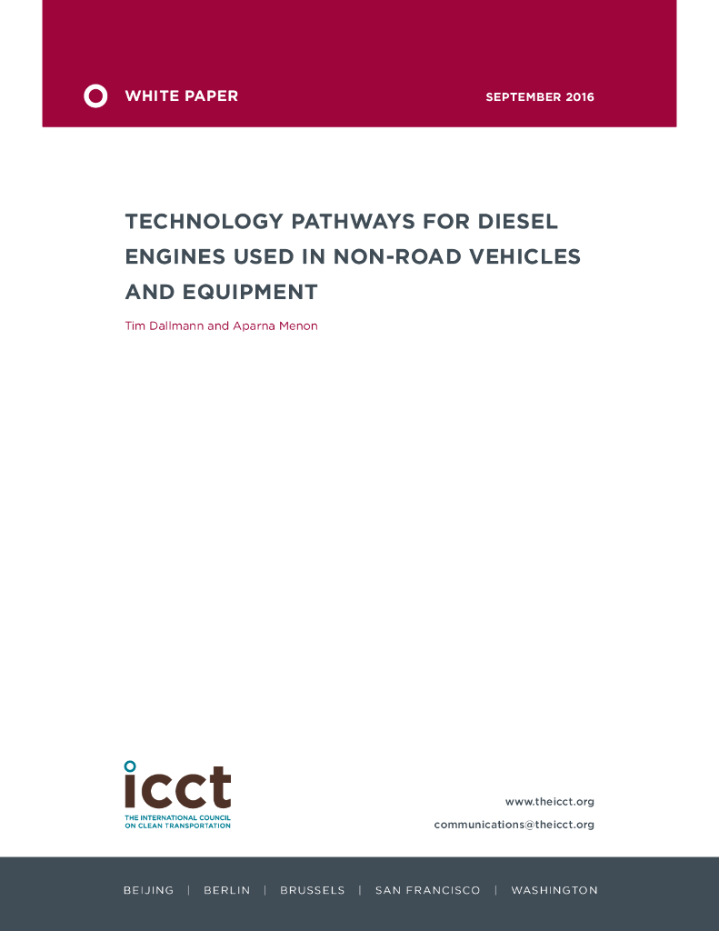 国际清洁交通委员会：Technology pathways for diesel engines used in non-road vehicles and equipment