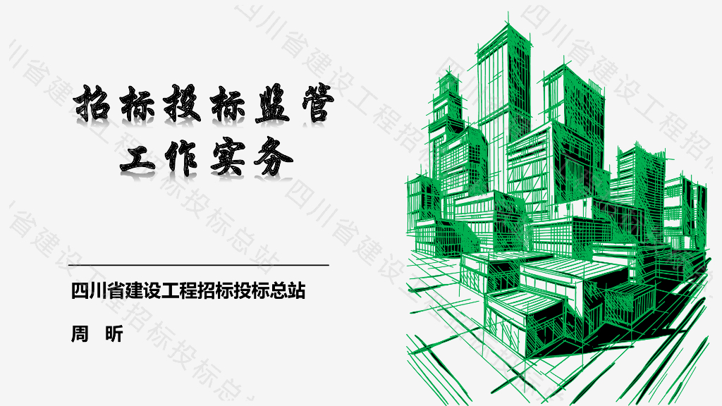 四川省建设工程招标投标总站：招标投标监管工作实务