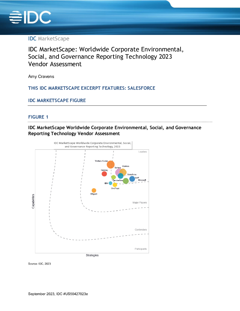 IDC：2023全球企业环境社会和治理报告技术供应商评估（英文版）