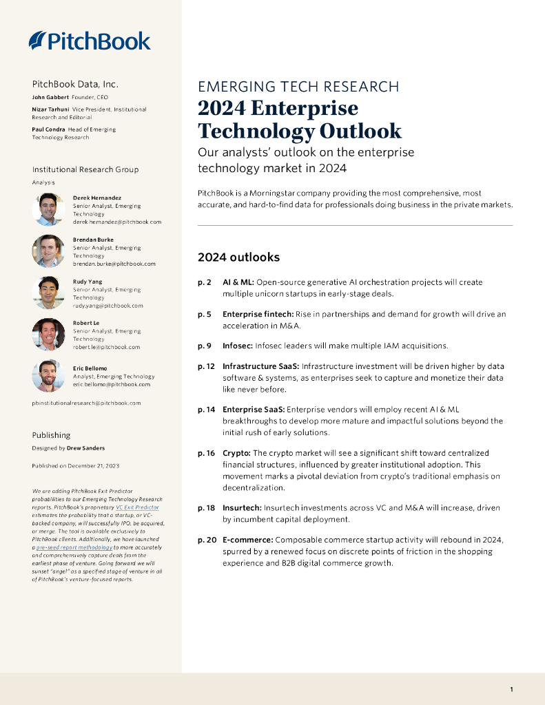 PitchBook：2024年企业技术展望报告（英文版）