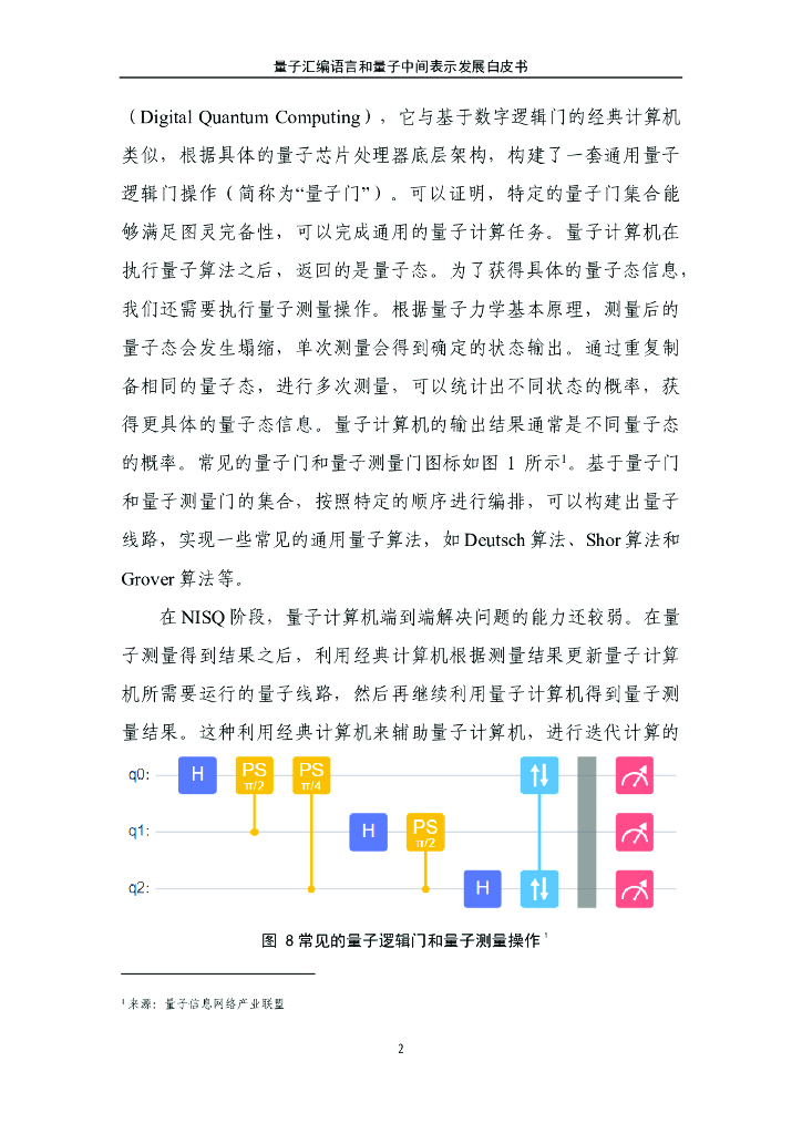 量子信息网络产业联盟：2024量子汇编语言和量子中间表示发展白皮书_第8页